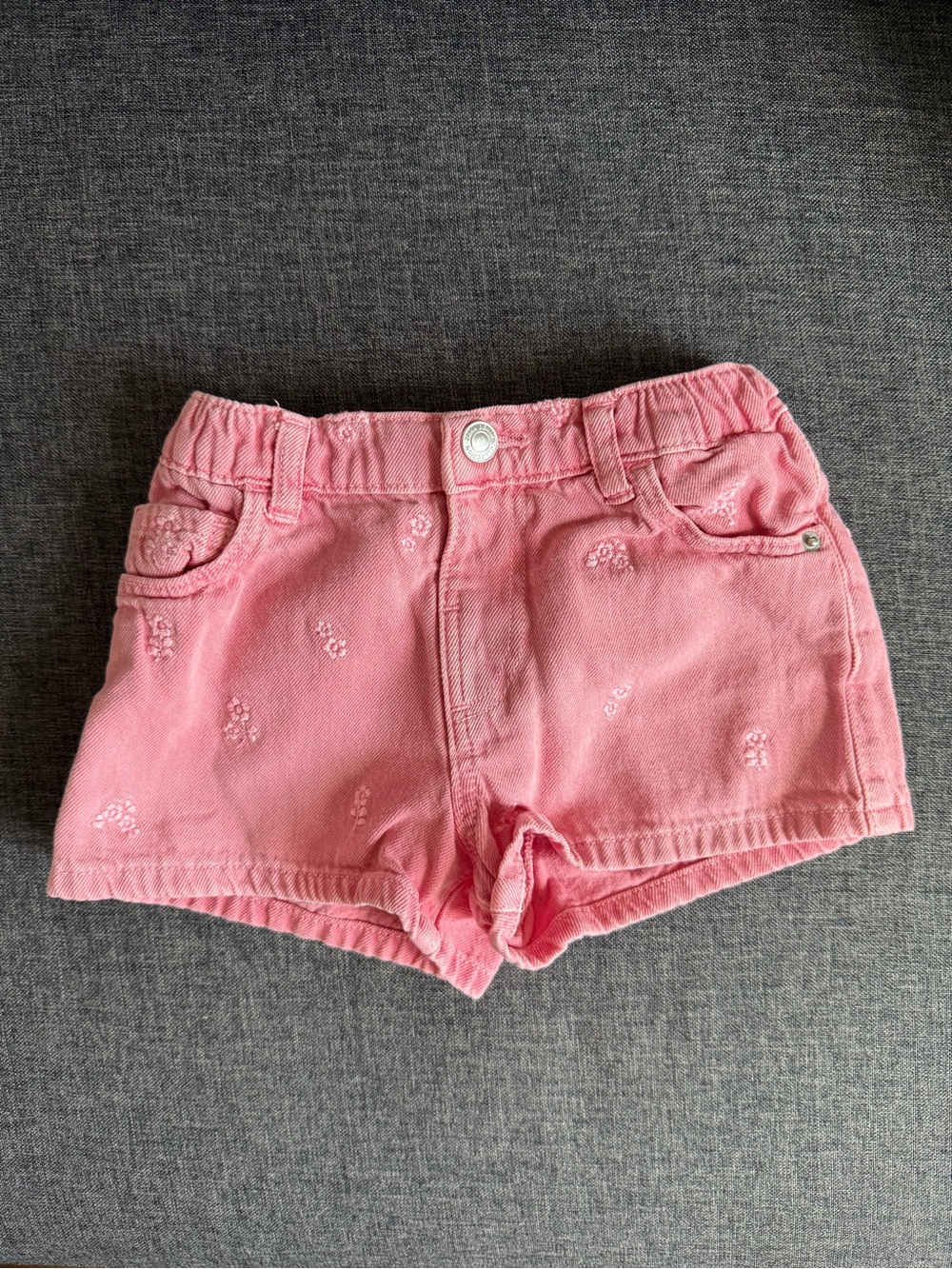 Zara Pink Embroidered Cotton Kids' Shorts